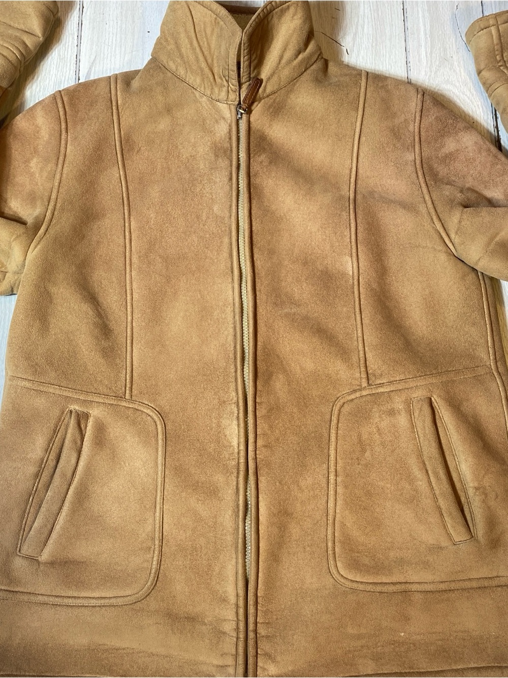 Talbots Womens Faux Suade Sherpa Lining Jacket Medium Brown